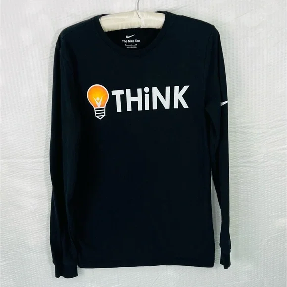 Nike Long Sleeve Black Think light bulb T-Shirt Men's Size Small - Picture 5 of 10